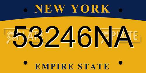 53246NA New York License Plate