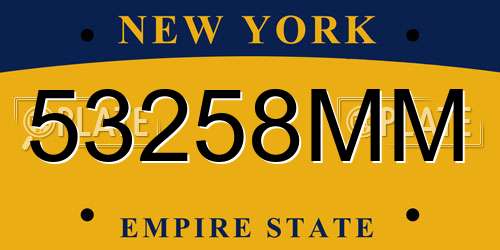 53258MM New York License Plate