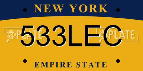 533LEC New York License Plate