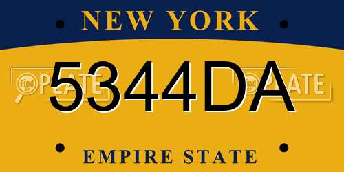 5344DA New York License Plate