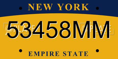53458MM New York License Plate
