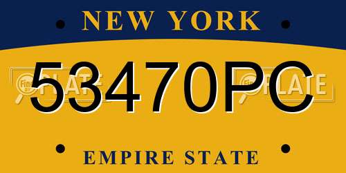53470PC New York License Plate