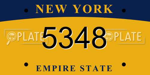 5348 New York License Plate