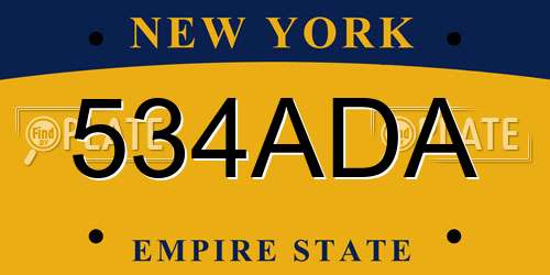 534ADA New York License Plate