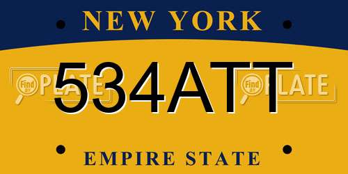 534ATT New York License Plate