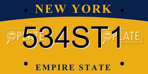 534ST1 New York License Plate