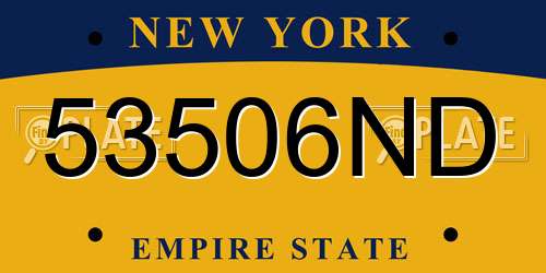 53506ND New York License Plate