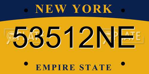 53512NE New York License Plate