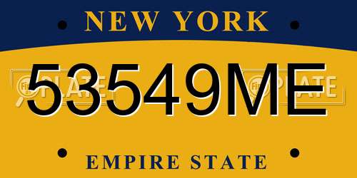 53549ME New York License Plate