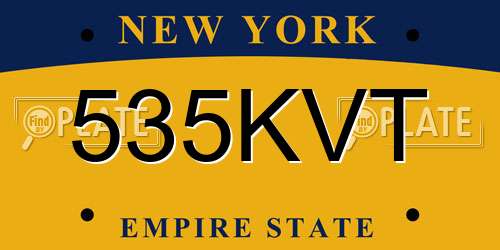 535KVT New York License Plate