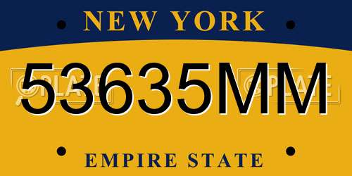 53635MM New York License Plate