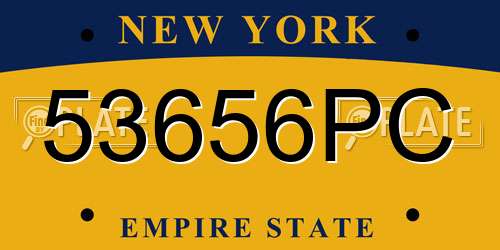 53656PC New York License Plate