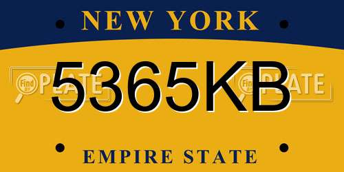 5365KB New York License Plate