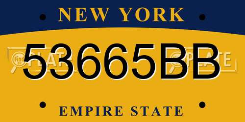 53665BB New York License Plate