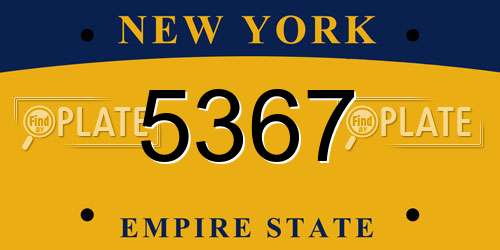 5367 New York License Plate
