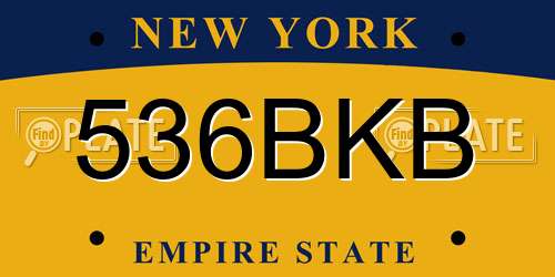 536BKB New York License Plate