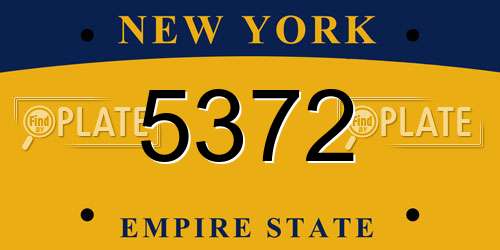 5372 New York License Plate
