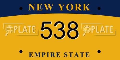 538 New York License Plate