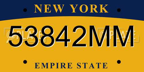 53842MM New York License Plate