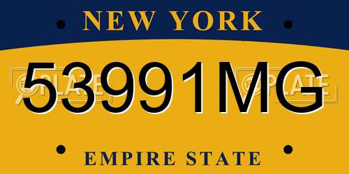 53991MG New York License Plate