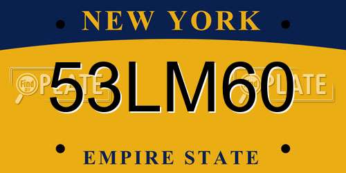 53LM60 New York License Plate