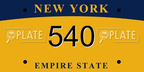 540 New York License Plate