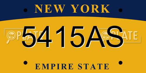 5415AS New York License Plate