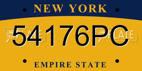 54176PC New York License Plate