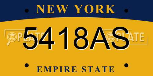 5418AS New York License Plate