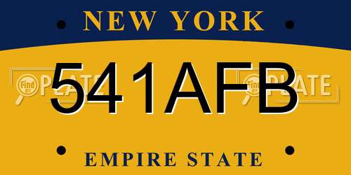 541AFB New York License Plate