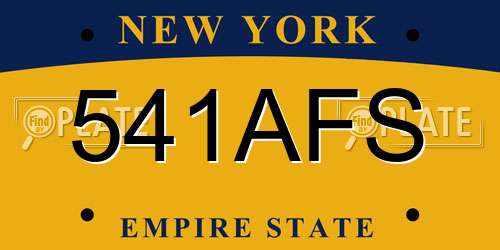 541AFS New York License Plate