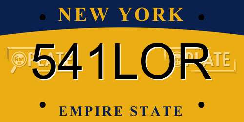 541LOR New York License Plate