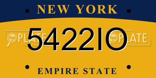5422IO New York License Plate