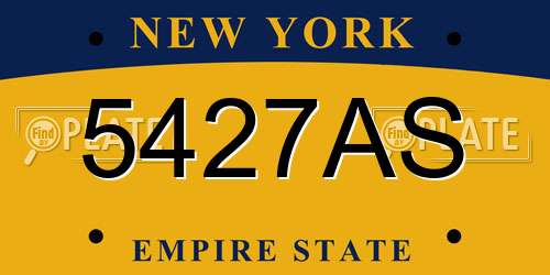 5427AS New York License Plate