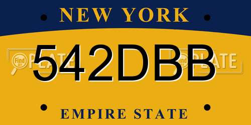542DBB New York License Plate