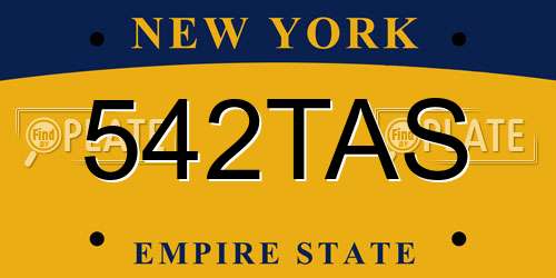 542TAS New York License Plate