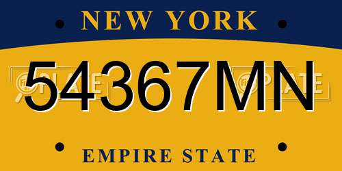 54367MN New York License Plate
