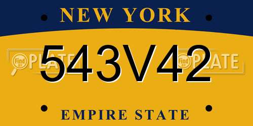 543V42 New York License Plate