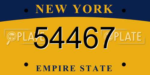 54467 New York License Plate