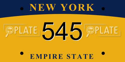 545 New York License Plate