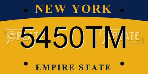 5450TM New York License Plate