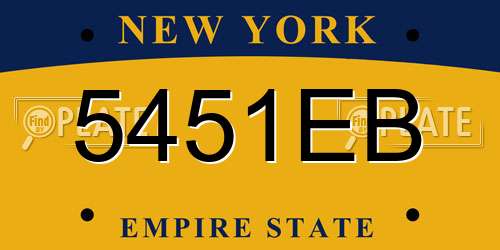 5451EB New York License Plate