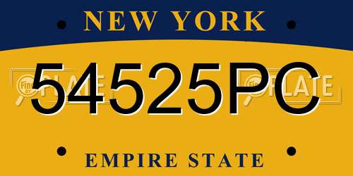 54525PC New York License Plate
