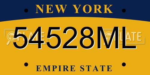 54528ML New York License Plate