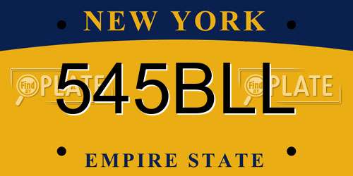 545BLL New York License Plate
