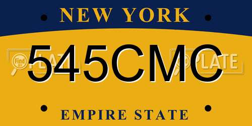 545CMC New York License Plate