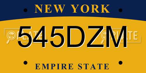545DZM New York License Plate
