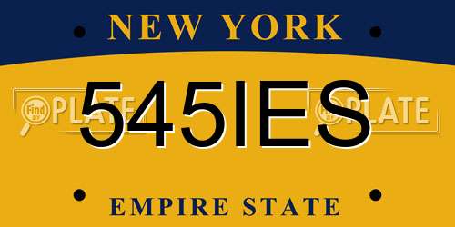 545IES New York License Plate