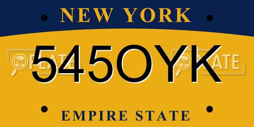 545OYK New York License Plate