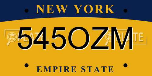 545OZM New York License Plate